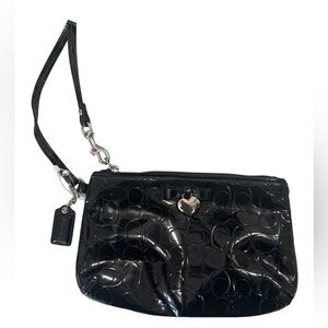 Authentic Coach Signature Wristlet Black